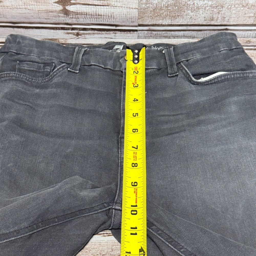 7 For All Mankind High Waist Ankle Skinny Jeans Faded Black Size 29 Stretch - Picture 7 of 9